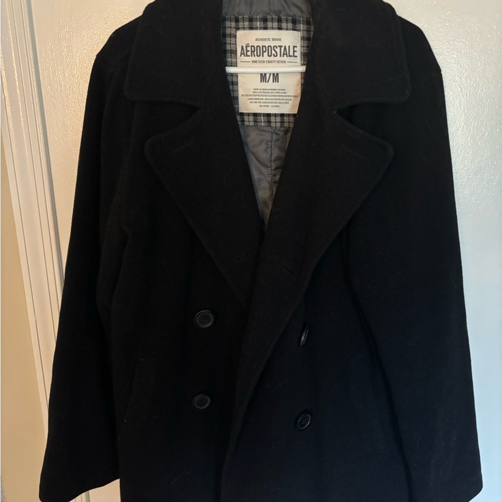 Aeropostale Men's Black Peacoat